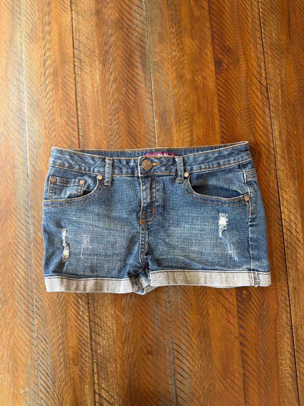 Girls Epic Threads Blue Jeans Shorts Distressed Size16